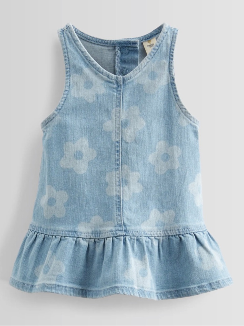 Blue Floral Denim Dress